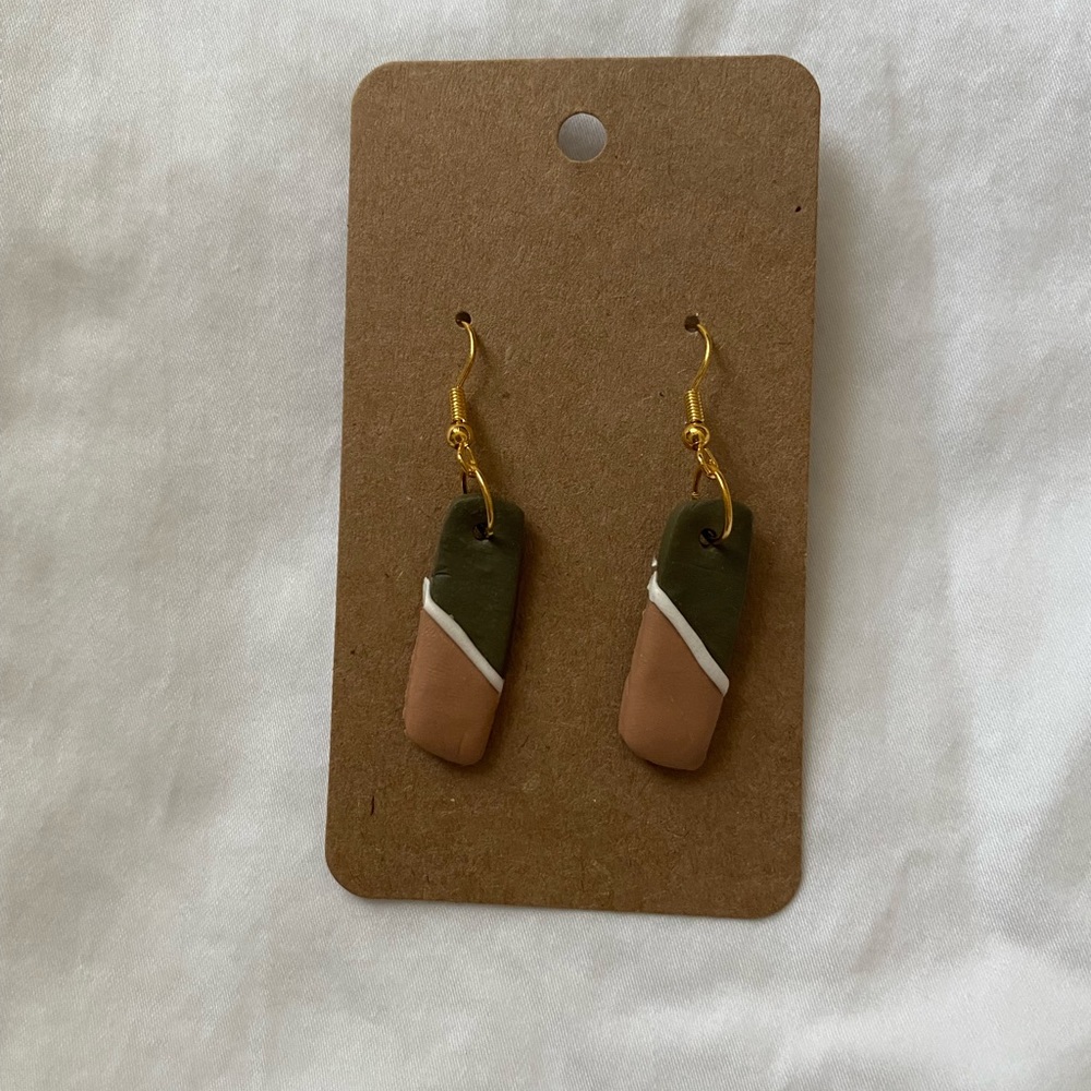 Neutral clay earrings